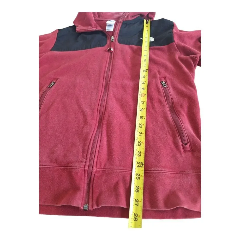 THE NORTH FACE Full Zip Hoodie L Red Maroon Mens Large